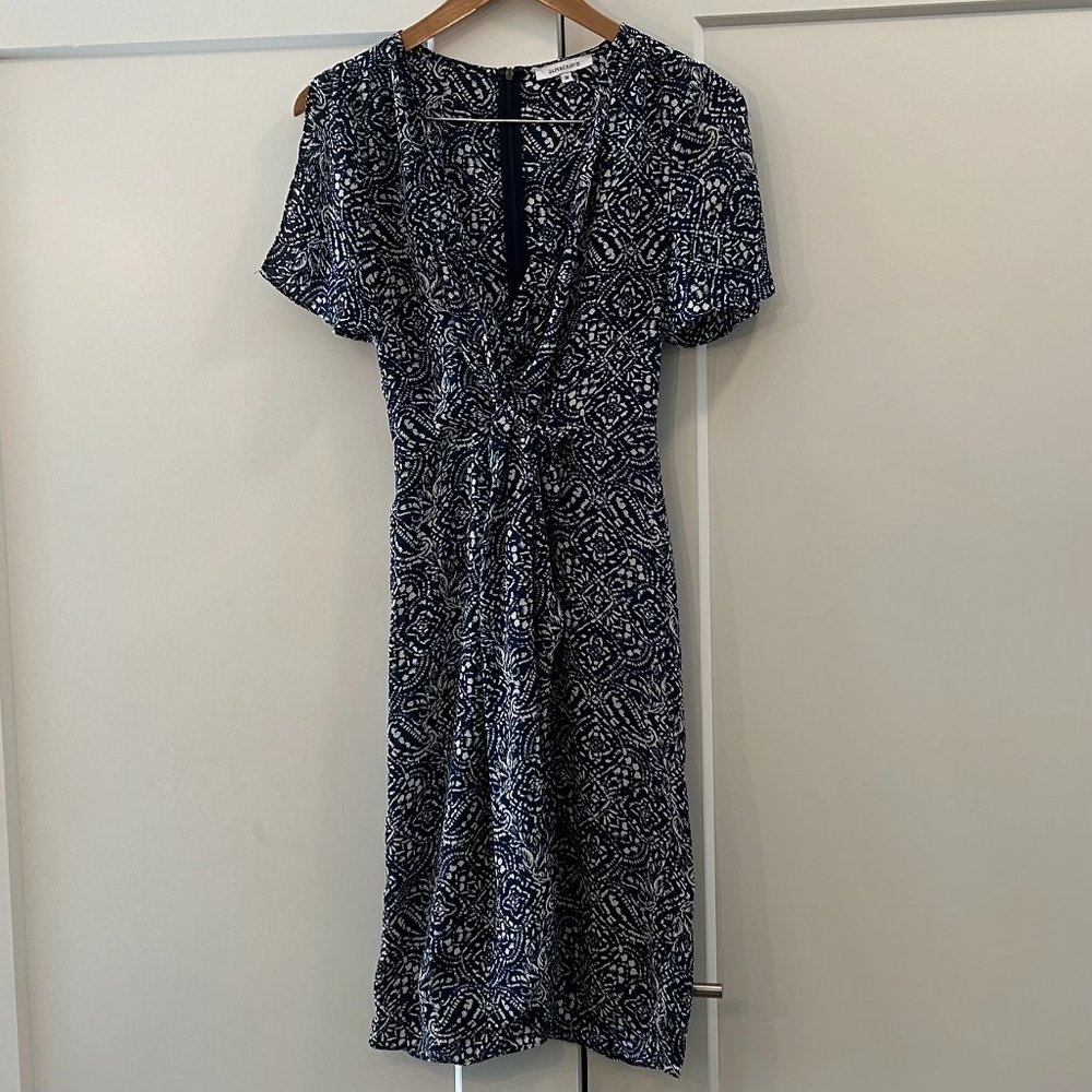 Olivaceous Blue Paisley Sheath Dress
